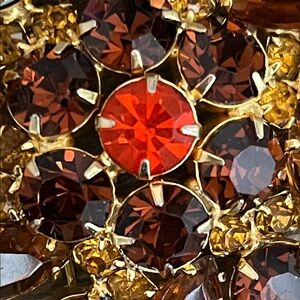 Juliana DeLizza & Elster Elegant Multicolor Crystal Floral Brooch 60’s